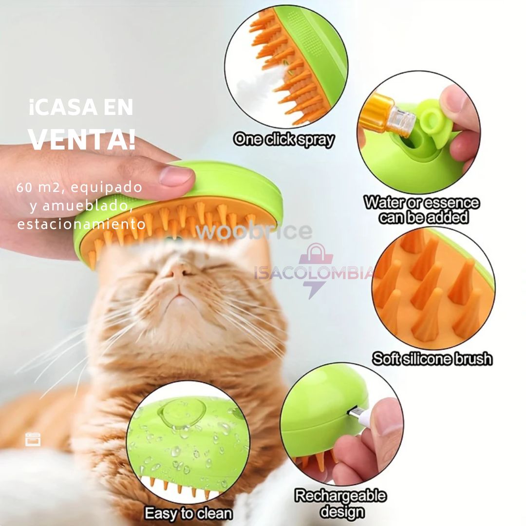 Cepillo Con Vapor Para Mascotas 2x1